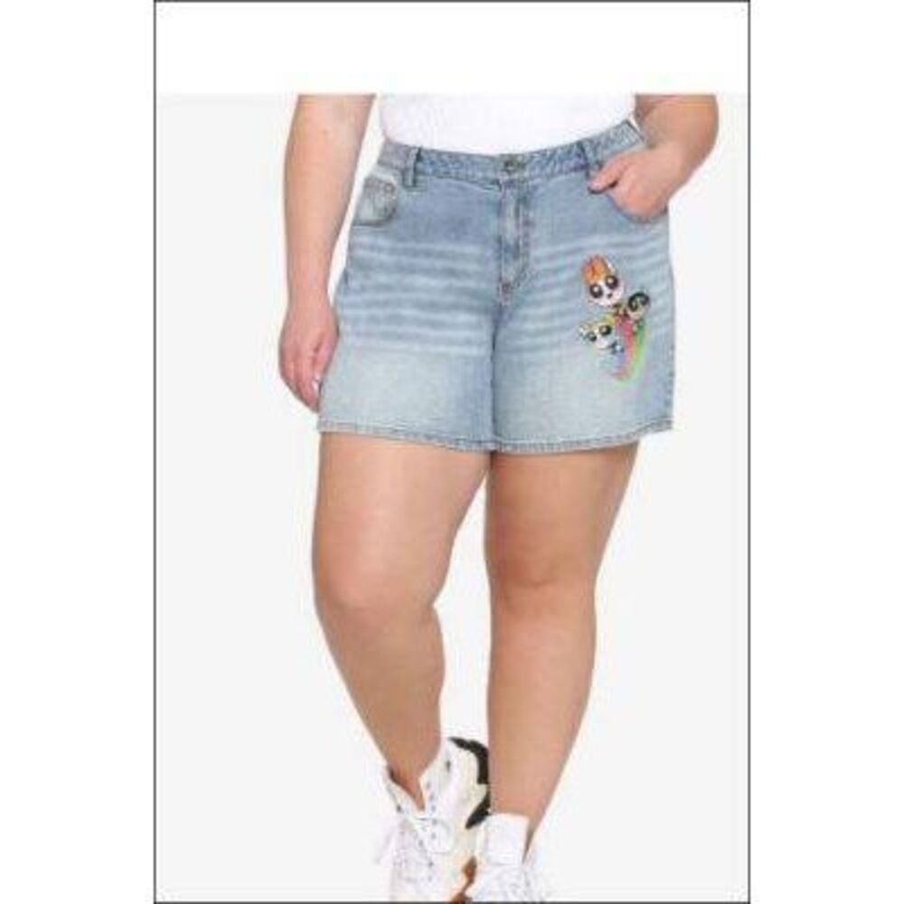 Her Universe Powerpuff Girls Trio High Rise Mom Shorts 24 Plus Kidcore Cartoon